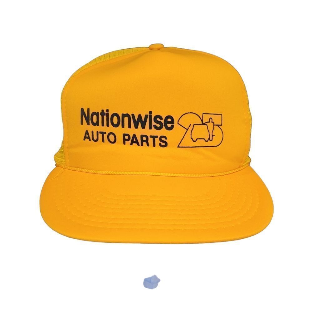 Vintage Y2K Nationwise Auto Parts Yellow Snapback Cap Hat